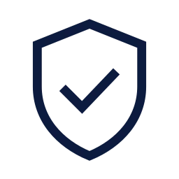 Shield check icon, Sharp Line style