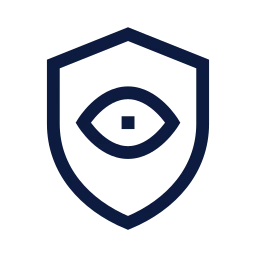 Shield eye icon, Sharp Line style