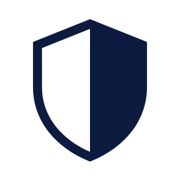 Shield half icon, Sharp Line style