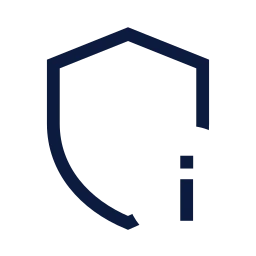 Shield info icon, Sharp Line style
