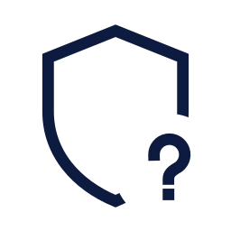 Shield question icon, Sharp Line style