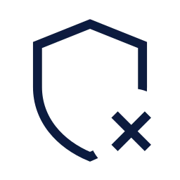 Shield x icon, Sharp Line style