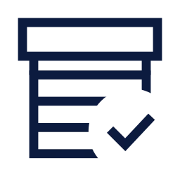 Shop shutter check icon, Sharp Line style