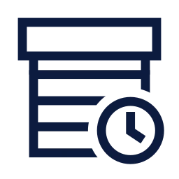 Shop shutter clock icon, Sharp Line style