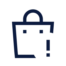 Shopping bag alert icon, Sharp Line style