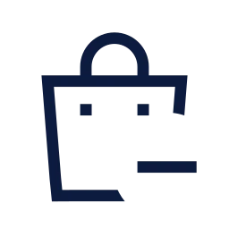 Shopping bag minus icon, Sharp Line style