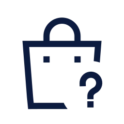 Shopping bag question icon, Sharp Line style