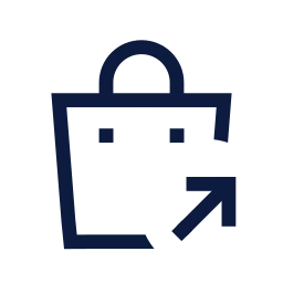 Shopping bag share icon, Sharp Line style