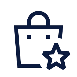 Shopping bag star icon, Sharp Line style