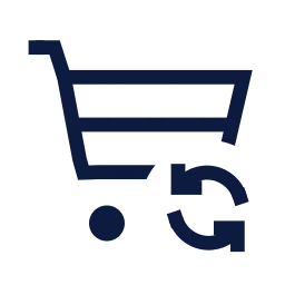 Shopping cart refresh icon, Sharp Line style