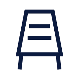 Sidewalk sign icon, Sharp Line style