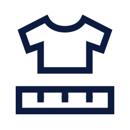 Size guide icon, Sharp Line style