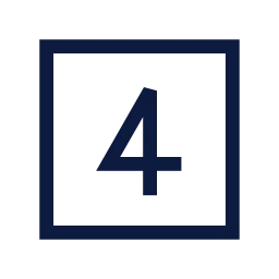 Square number 4 icon, Sharp Line style