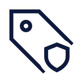 Tag shield icon, Sharp Line style