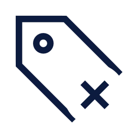 Tag x icon, Sharp Line style
