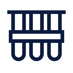 Test tube rack icon, Sharp Line style