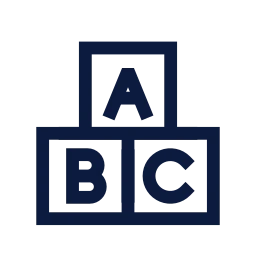 Toy blocks icon, Sharp Line style