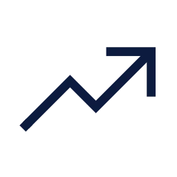 Trending up icon, Sharp Line style