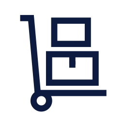 Trolley hand icon, Sharp Line style