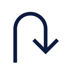 U turn icon, Sharp Line style