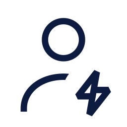 User bolt icon, Sharp Line style