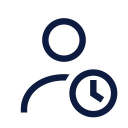 User clock icon, Sharp Line style