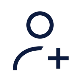 User plus icon, Sharp Line style