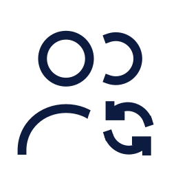 Users refresh icon, Sharp Line style