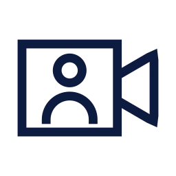 Video call icon, Sharp Line style