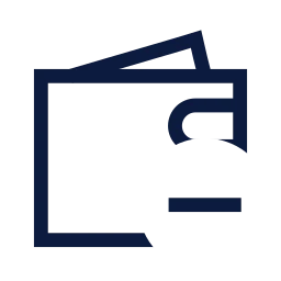 Wallet minus icon, Sharp Line style