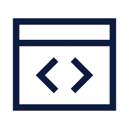 Web dev icon, Sharp Line style