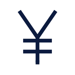 Yen sign icon, Sharp Line style