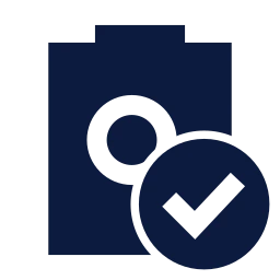 Audit check icon, Sharp Solid style