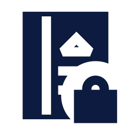 Bank passbook lock icon, Sharp Solid style