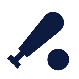 Baseball bat icon, Sharp Solid style