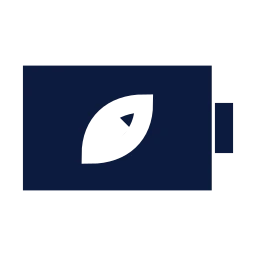 Battery eco icon, Sharp Solid style