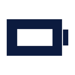 Battery empty icon, Sharp Solid style