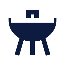 Bbq grill icon, Sharp Solid style