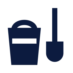 Beach bucket icon, Sharp Solid style