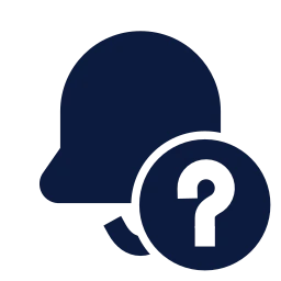 Bell question icon, Sharp Solid style