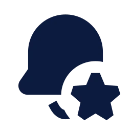 Bell star icon, Sharp Solid style