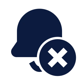 Bell x icon, Sharp Solid style