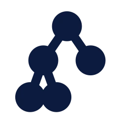 Binary tree icon, Sharp Solid style