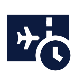 Boarding pass clock icon, Sharp Solid style