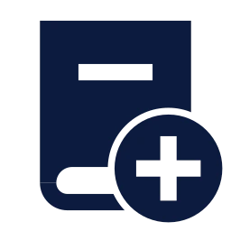 Book plus icon, Sharp Solid style