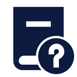Book question icon, Sharp Solid style