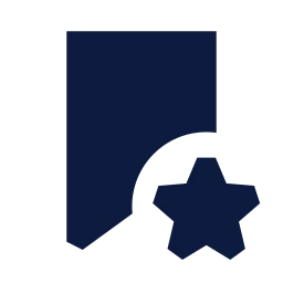 Bookmark star icon, Sharp Solid style