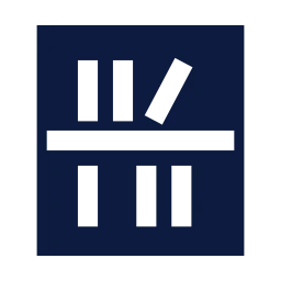 Bookshelf icon, Sharp Solid style
