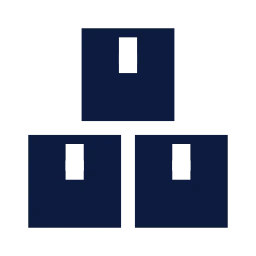 Boxes stack icon, Sharp Solid style