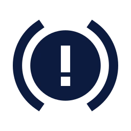 Brake warning icon, Sharp Solid style